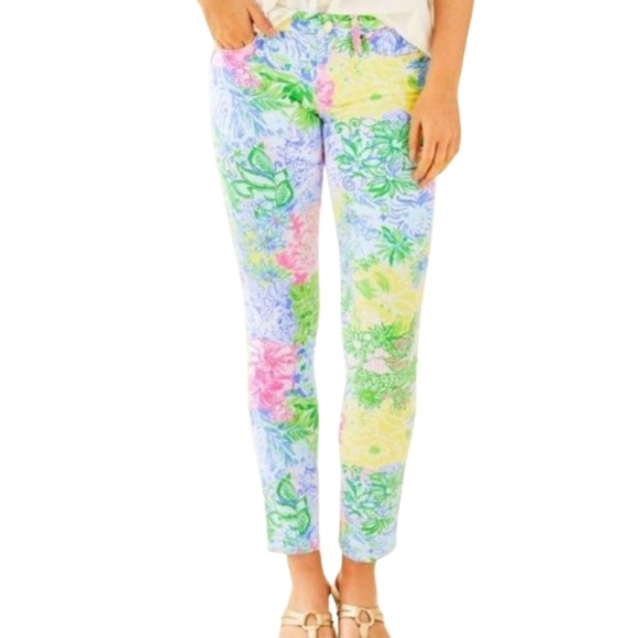 NWOT Lilly Puliter South Ocean Skinny Ankle Jeans in Cheek To Cheek Size 4 - Picture 1 of 6